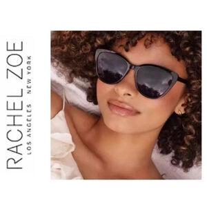 Women's Rachel Zoe Nina Black Cat Eye Sunglasses One Size